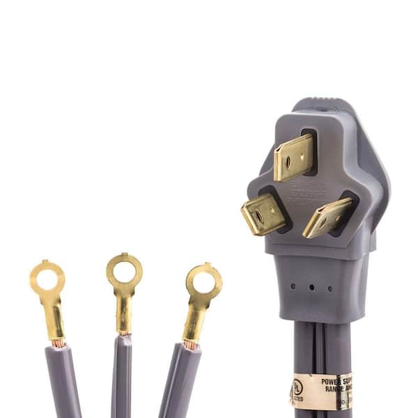 A relevant stock photo of 3 prong range cord in a typical setting.