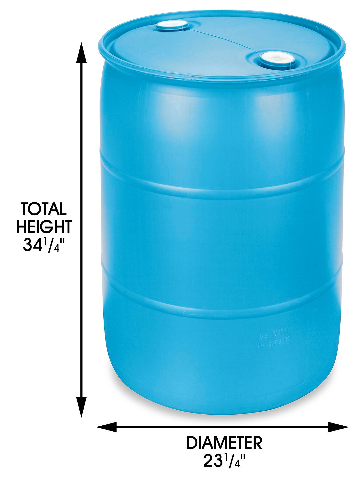 A relevant stock photo of 55 gallon drum dimensions in a typical setting.