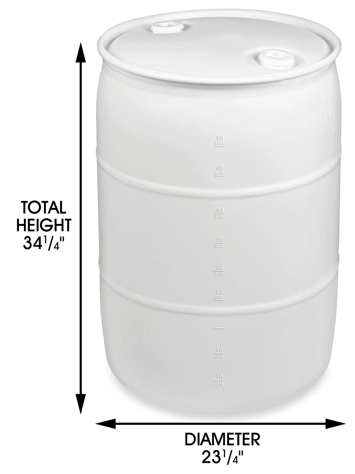 A relevant stock photo of 55 gallon drum size in a typical setting.