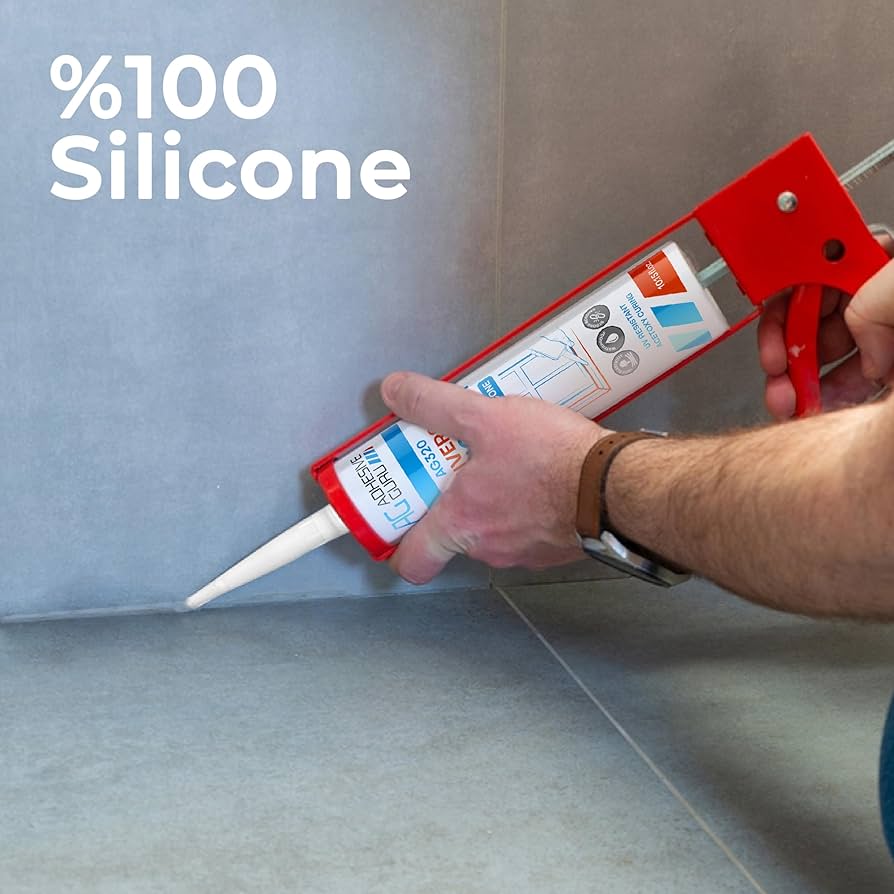 A relevant stock photo of adhesive silicone in a typical setting.