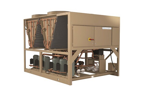 A relevant stock photo of air cooled chiller in a typical setting.