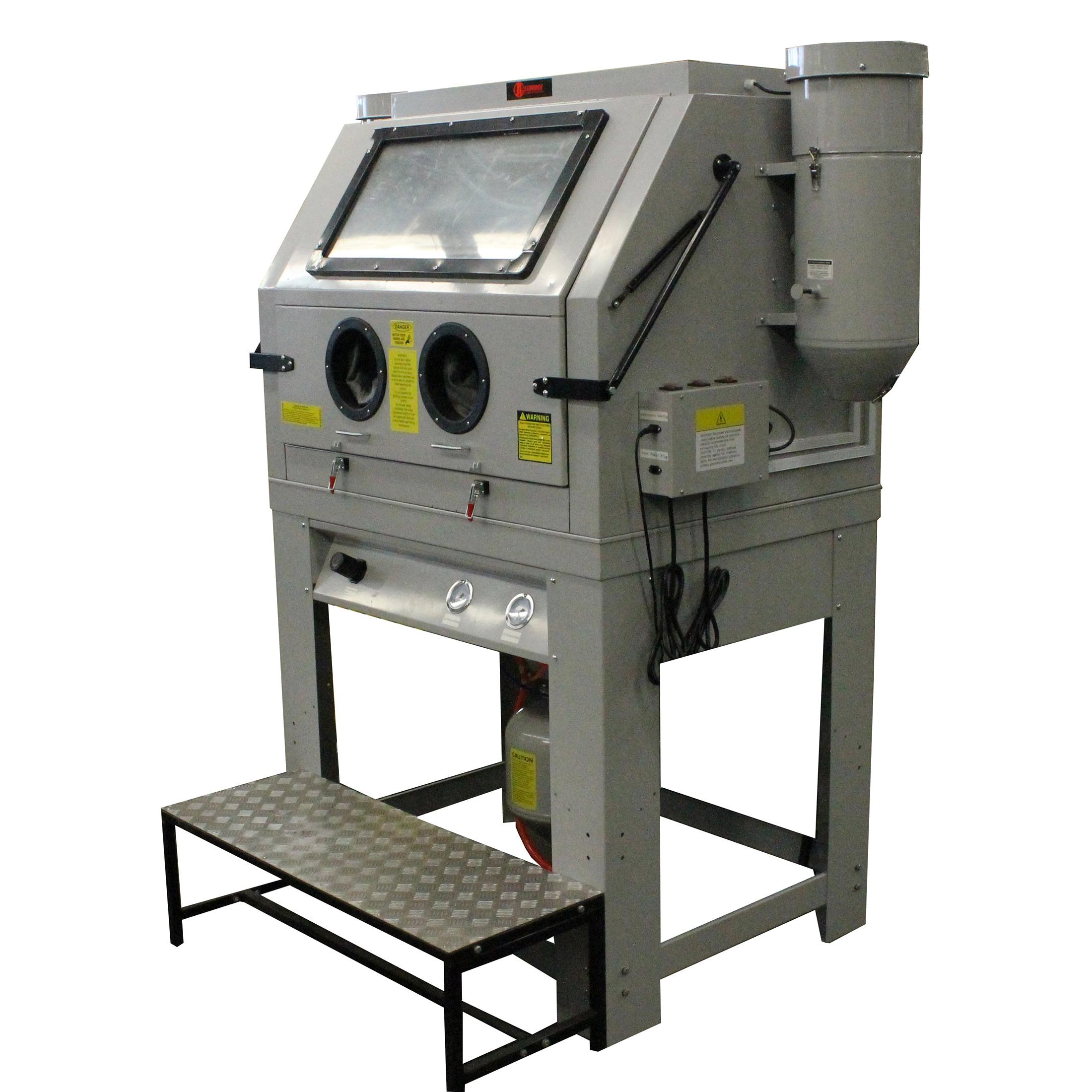 A relevant stock photo of blast cabinet in a typical setting.