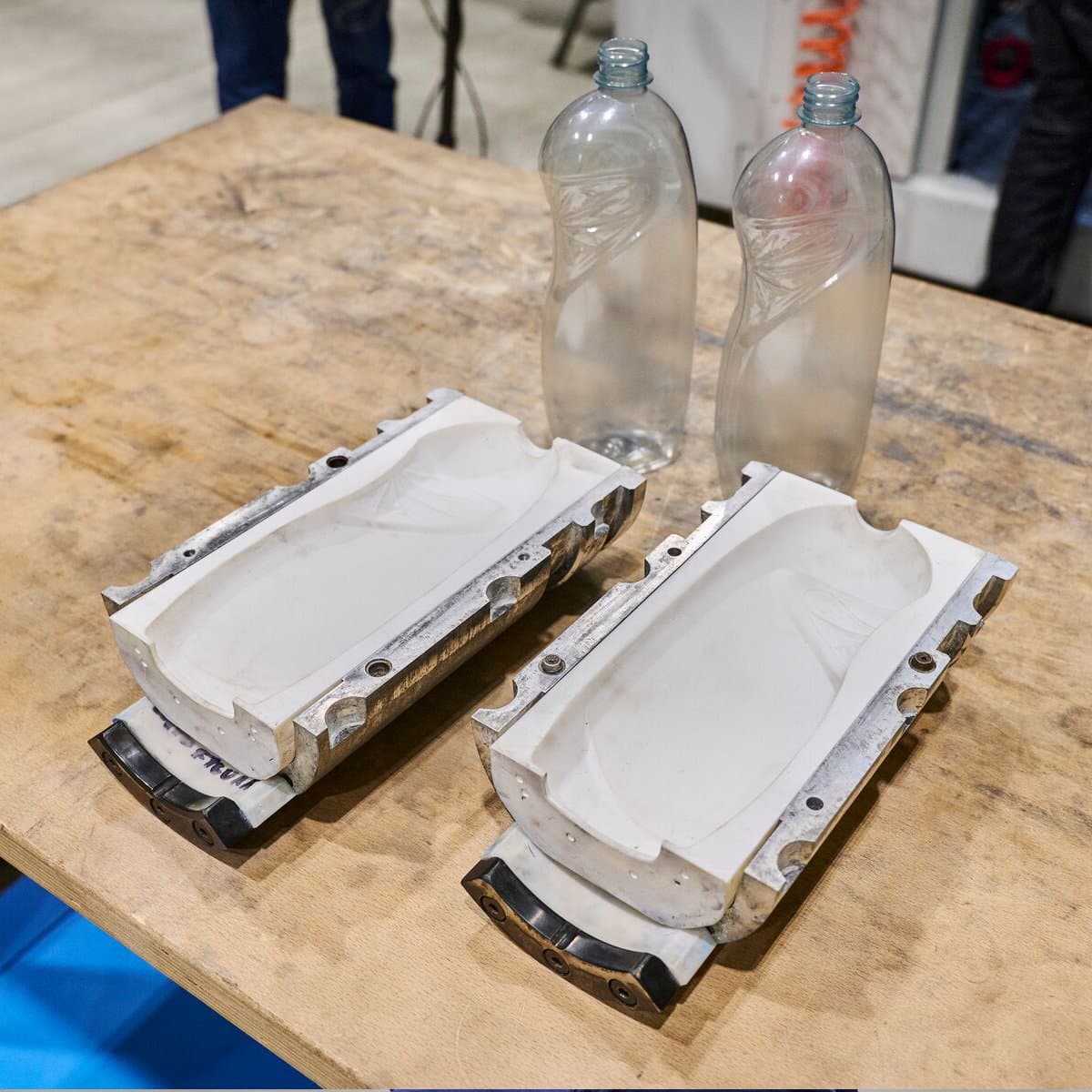 A relevant stock photo of blow molds in a typical setting.