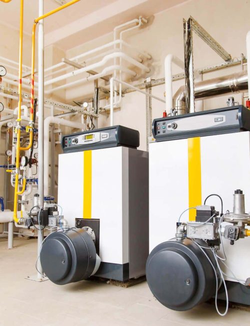 A relevant stock photo of boiler system in a typical setting.