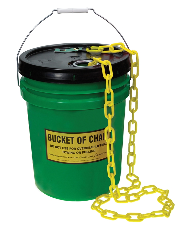 A relevant stock photo of bucket chain in a typical setting.