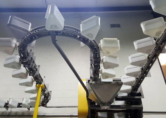 A relevant stock photo of bucket conveyor in a typical setting.