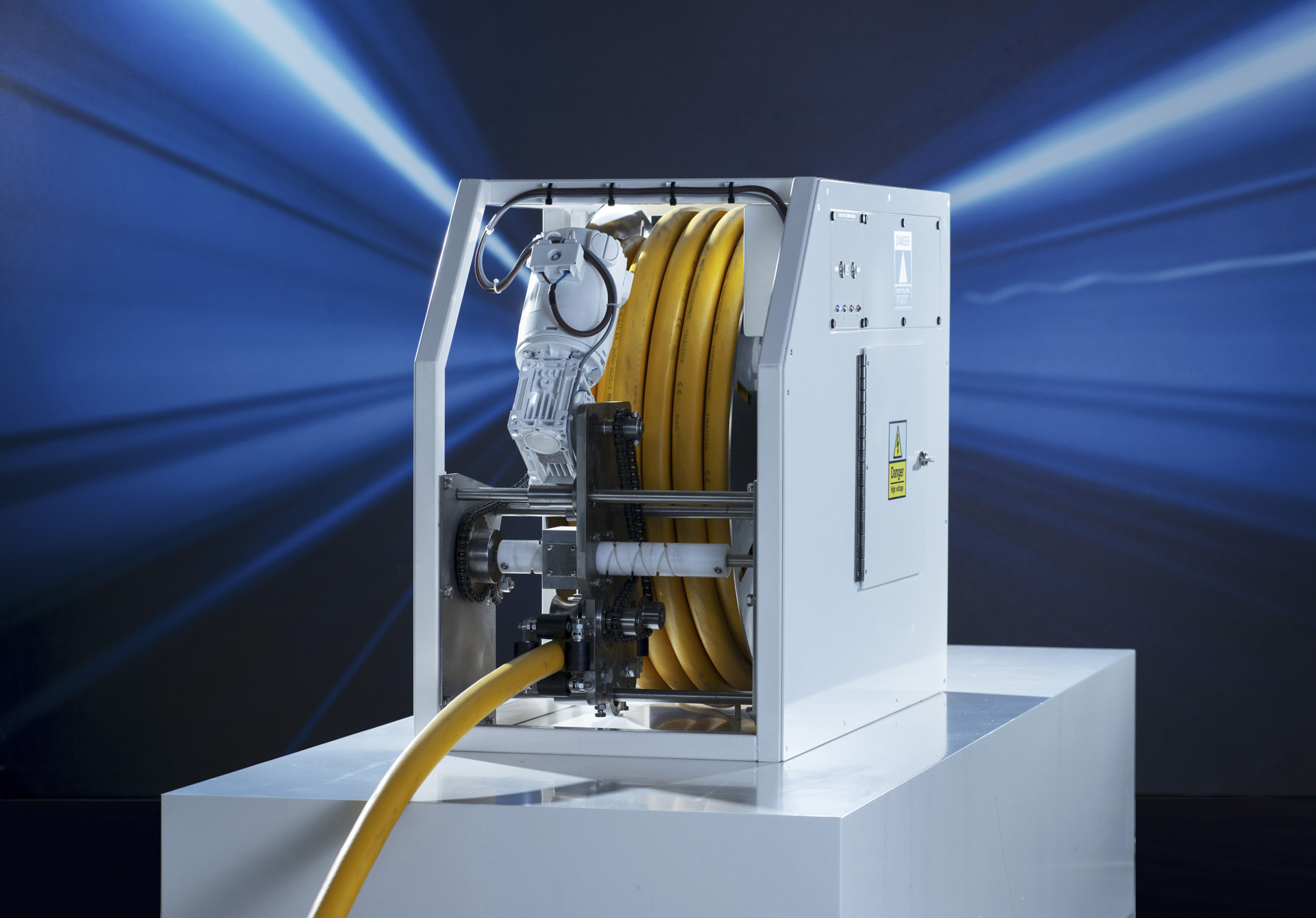 A relevant stock photo of cable reel in a typical setting.