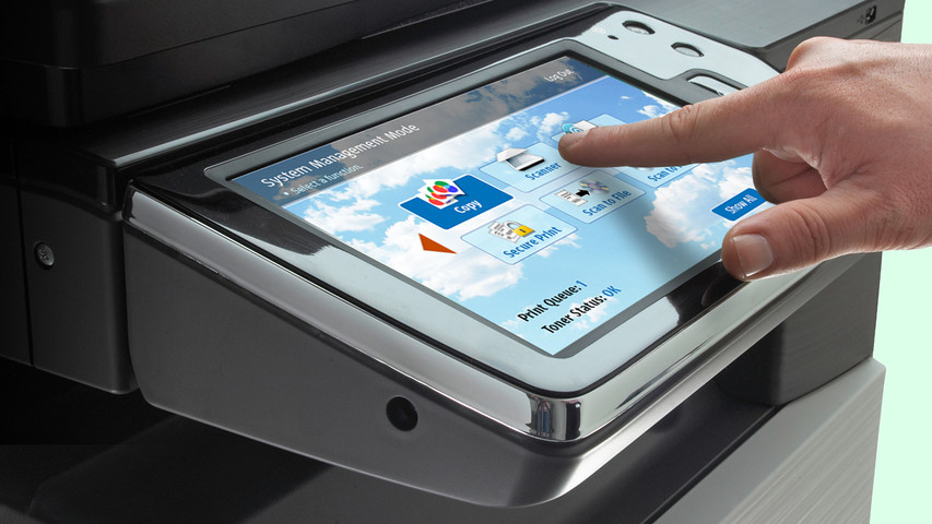 A relevant stock photo of capacitive touch screen in a typical setting.