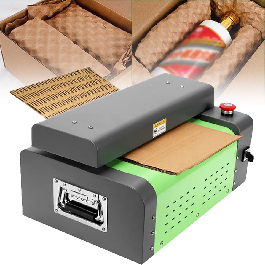 A relevant stock photo of cardboard shredder machine in a typical setting.
