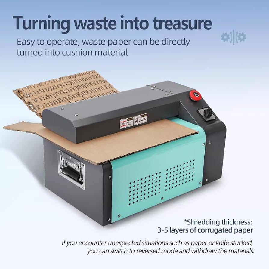 A relevant stock photo of cardboard shredder machine in a typical setting.