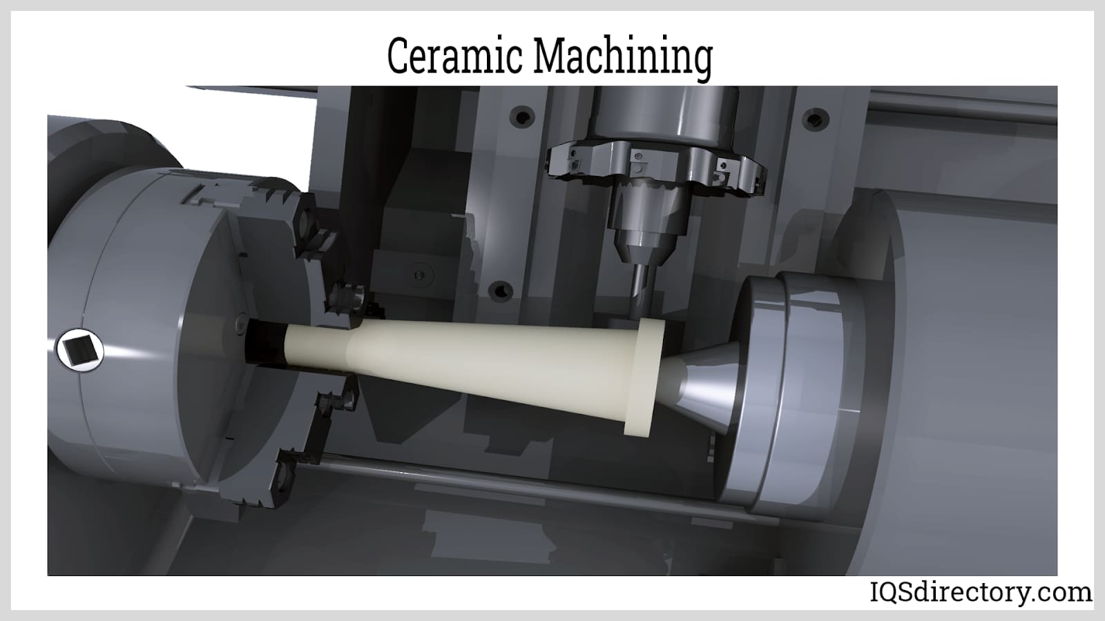 A relevant stock photo of ceramic machining in a typical setting.