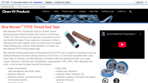CleanFit - Blue Monster™ PTFE Thread Seal Tape