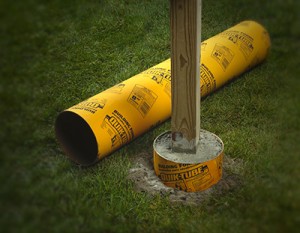 A relevant stock photo of concrete form tubes in a typical setting.
