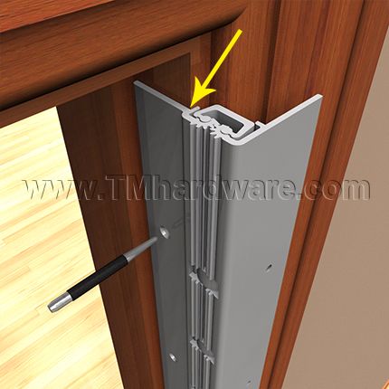 A relevant stock photo of continuous hinge in a typical setting.