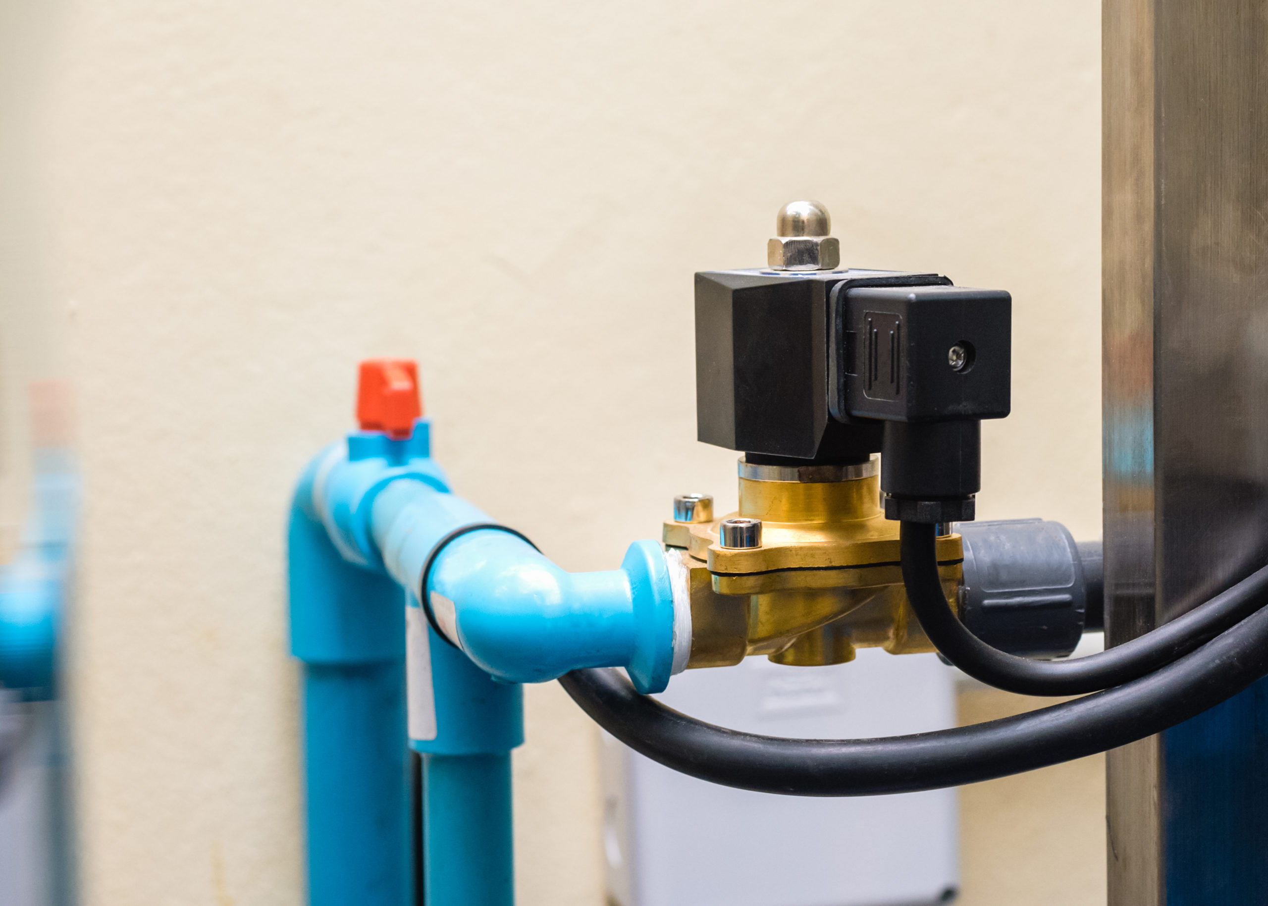 A relevant stock photo of control solenoid valve in a typical setting.