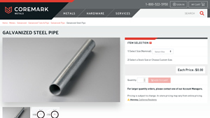 Core Mark Metals - Galvanized Steel Pipe