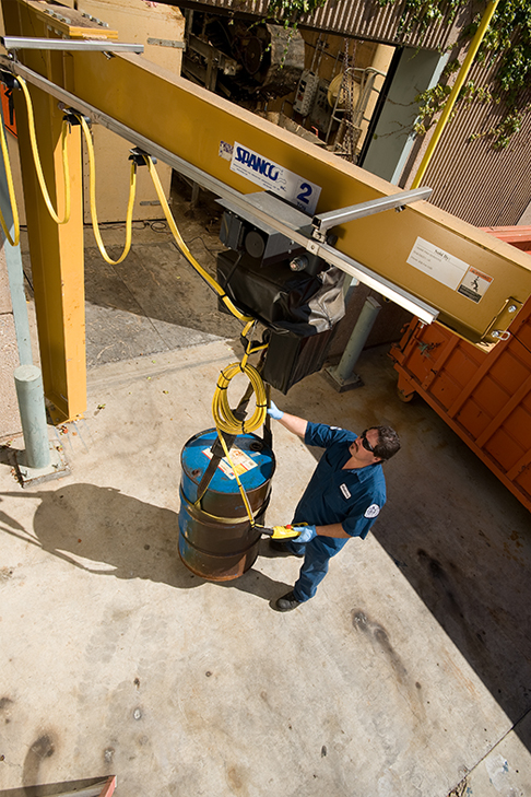 A relevant stock photo of crane jib in a typical setting.