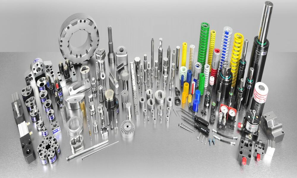 A relevant stock photo of dies and stamping in a typical setting.