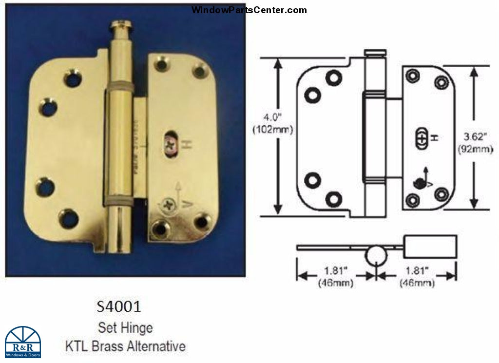 A relevant stock photo of door hinge parts in a typical setting.