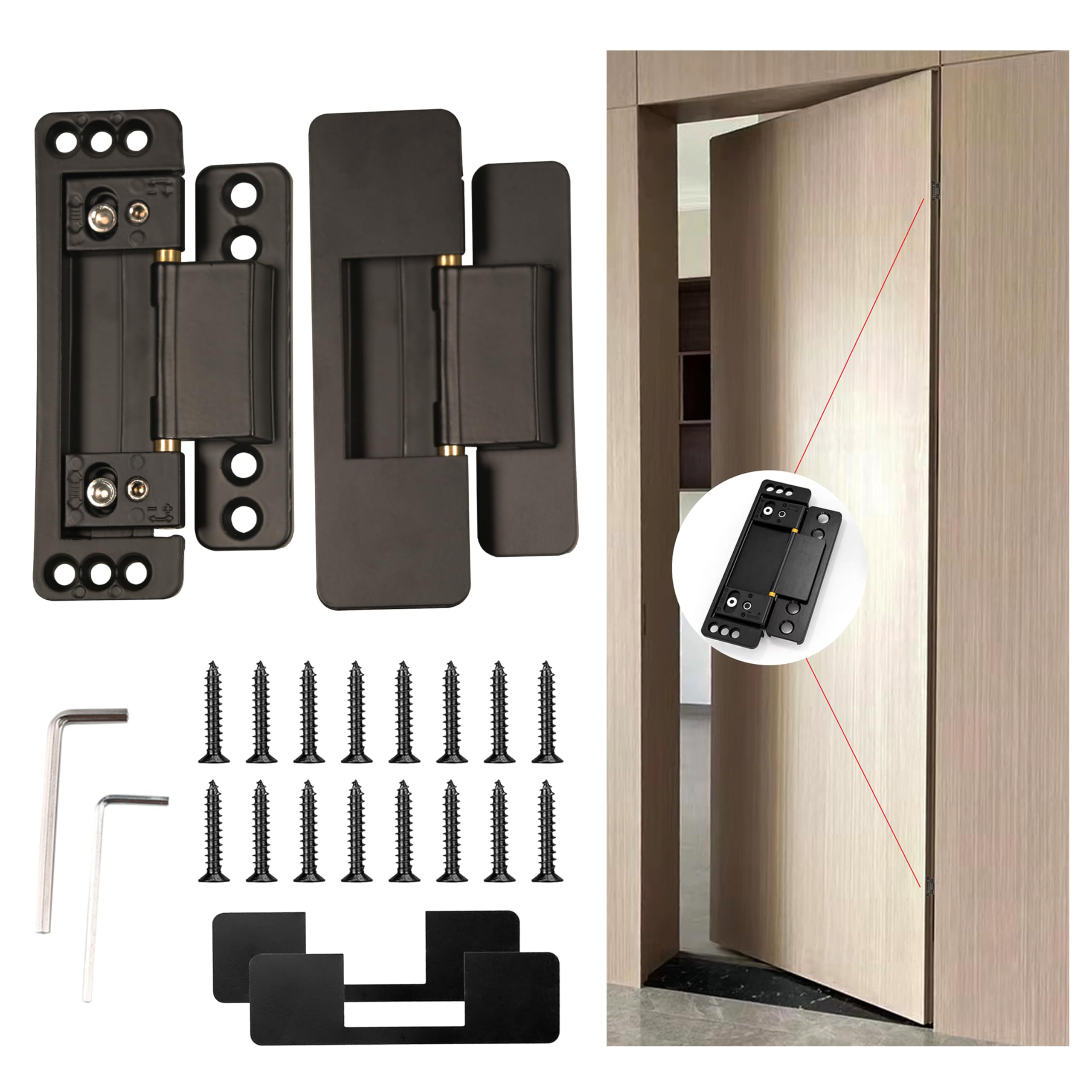 A relevant stock photo of door hinges in a typical setting.