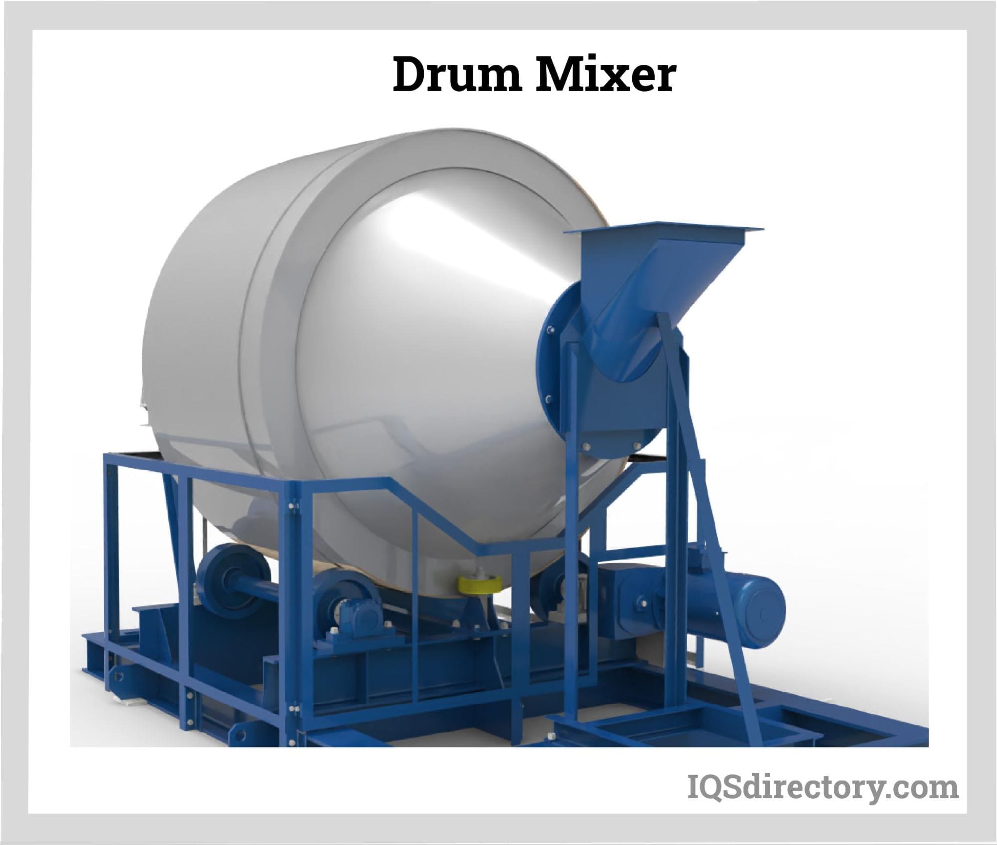 A relevant stock photo of drum mixer in a typical setting.