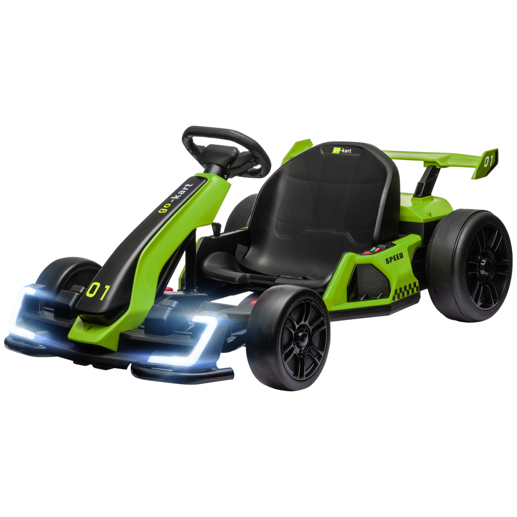 A relevant stock photo of electric go kart in a typical setting.
