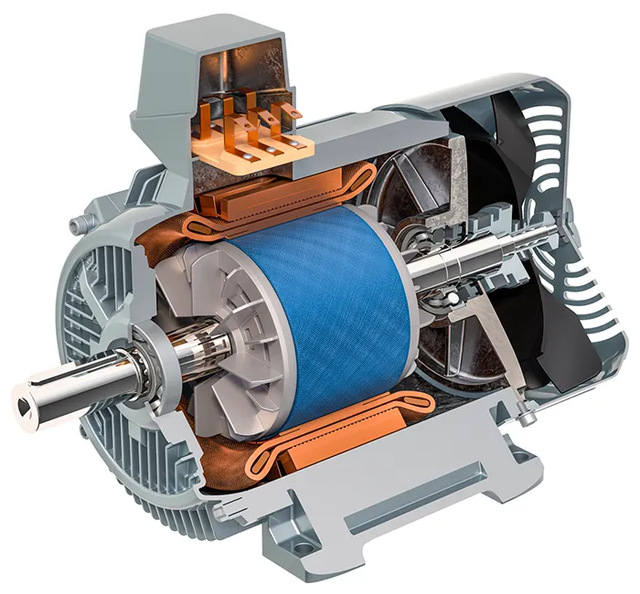 A relevant stock photo of electric motor components in a typical setting.