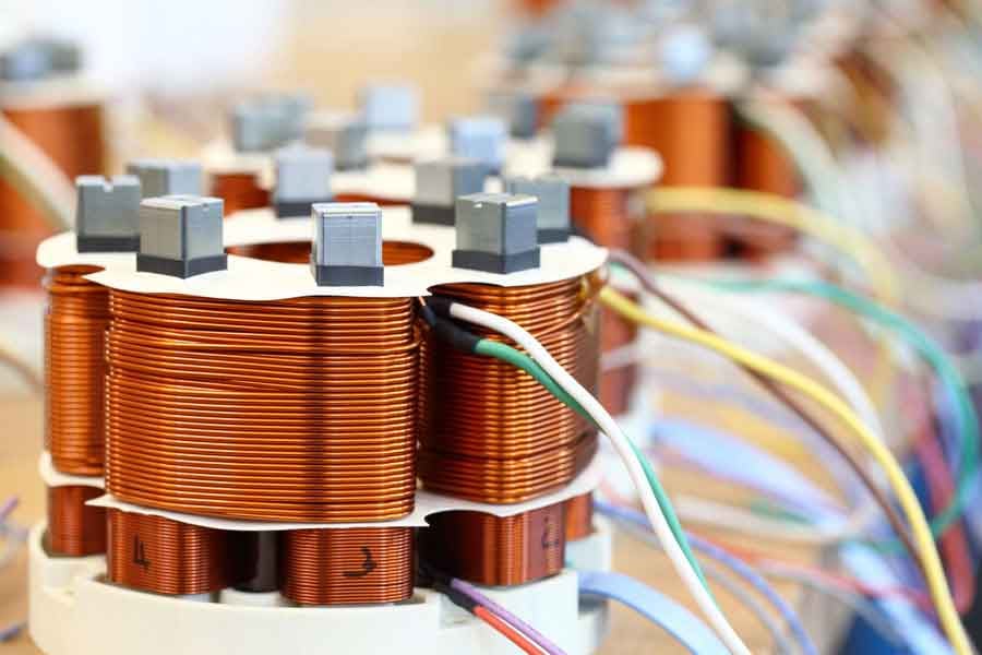 A relevant stock photo of electrical coil in a typical setting.
