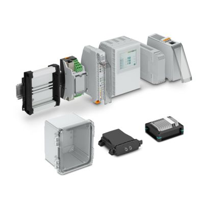 A relevant stock photo of electronic housings in a typical setting.