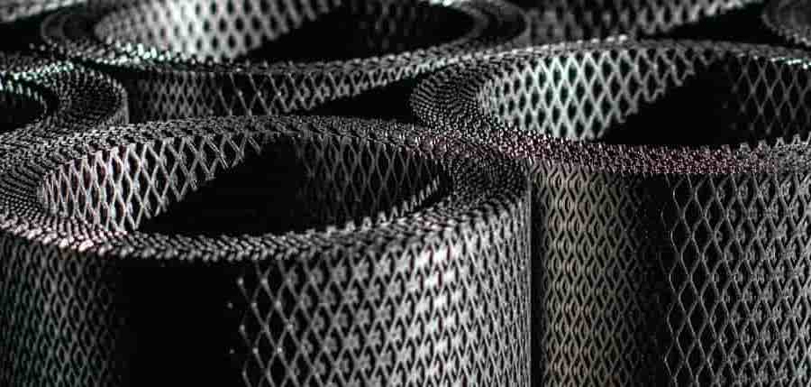 A relevant stock photo of expanded metal mesh in a typical setting.