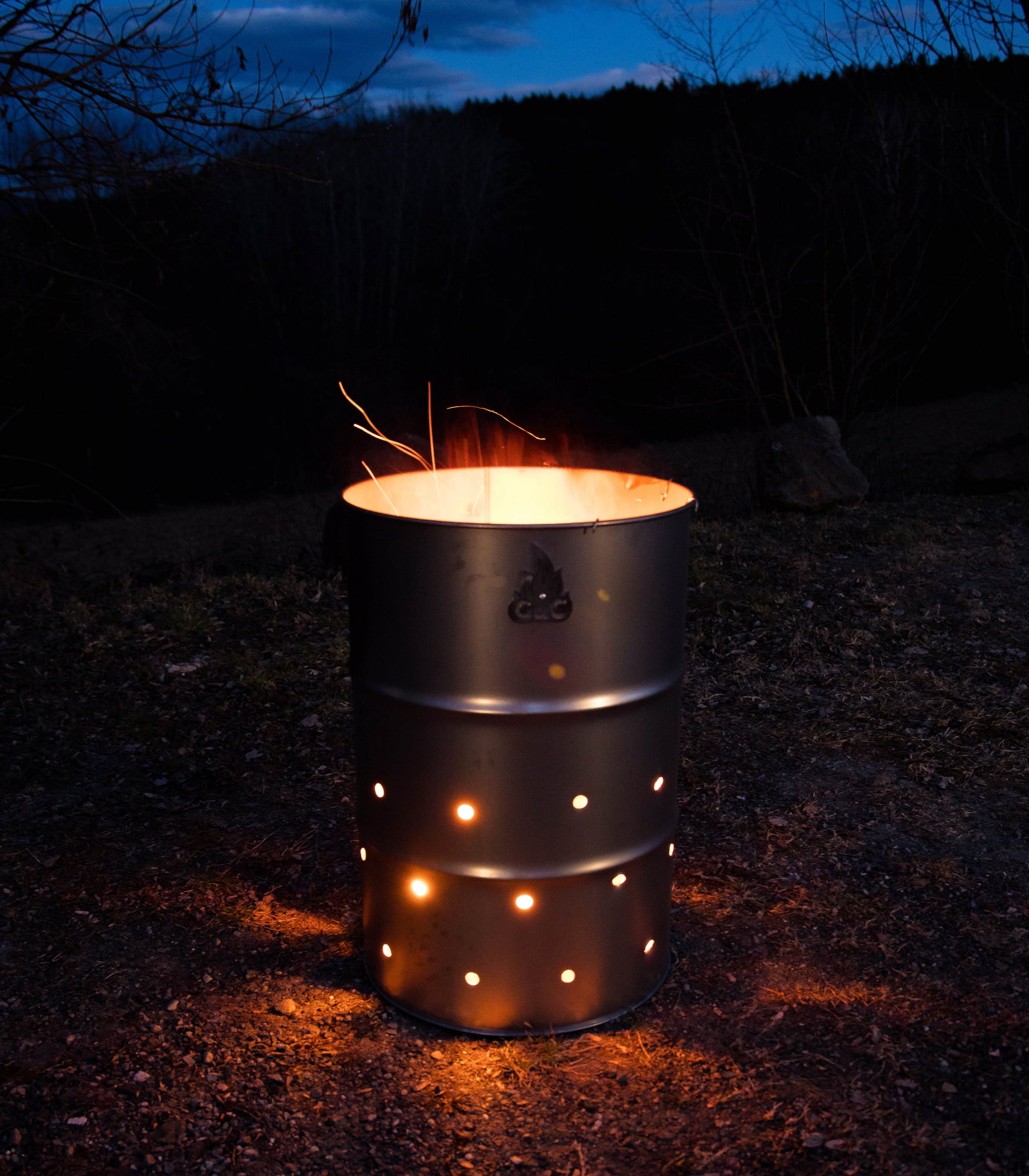 A relevant stock photo of fire barrel in a typical setting.