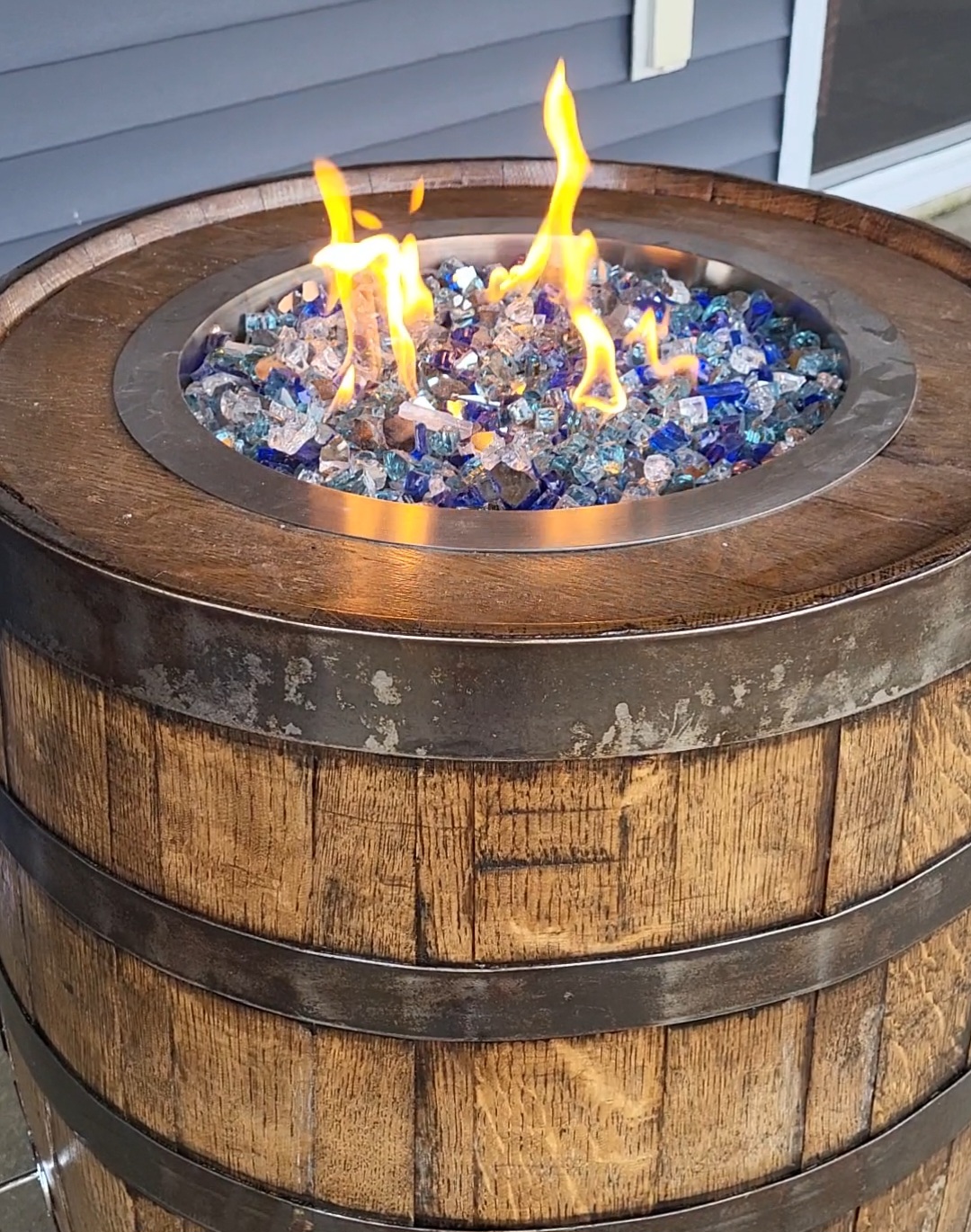 A relevant stock photo of fire barrel in a typical setting.