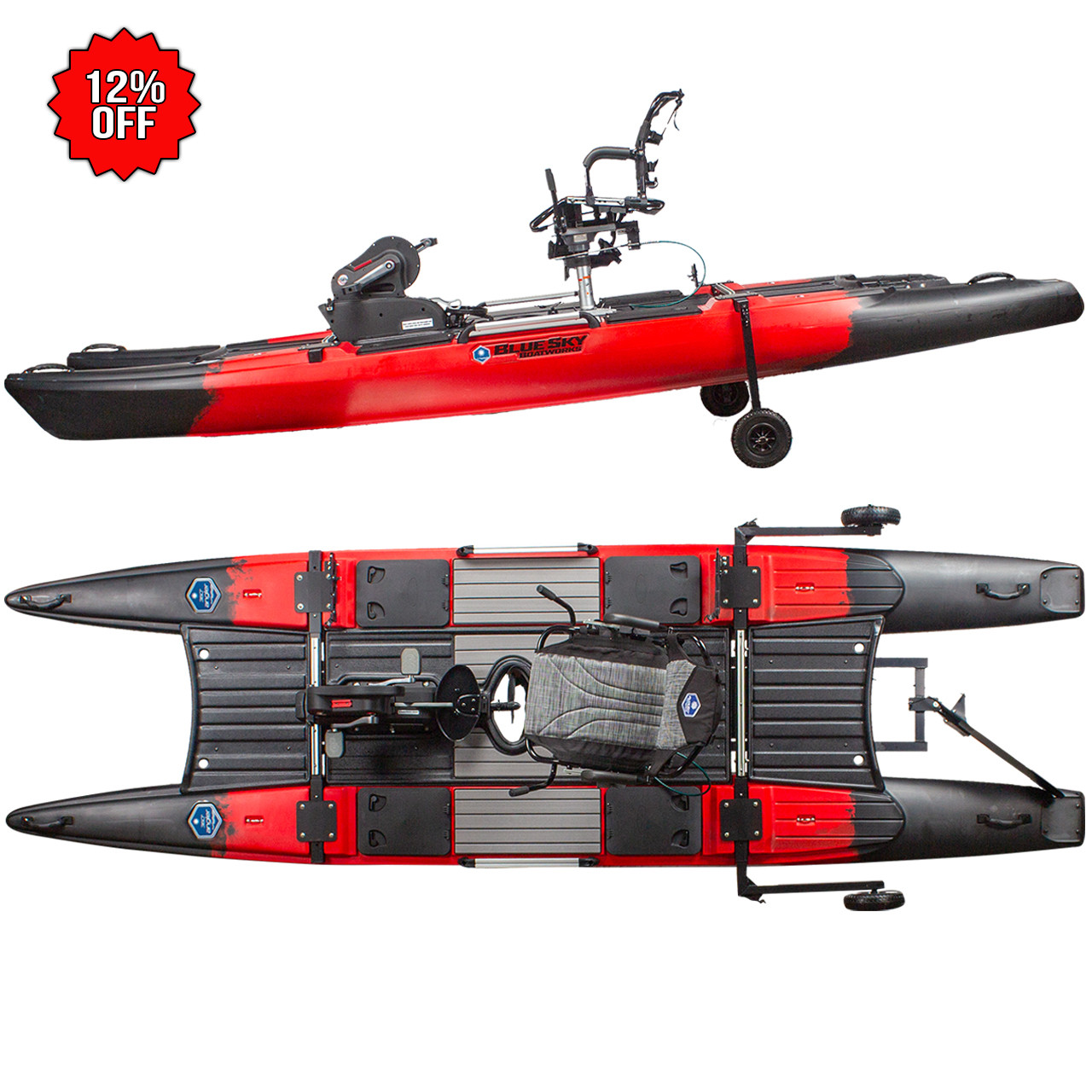 A relevant stock photo of fishing kayak in a typical setting.