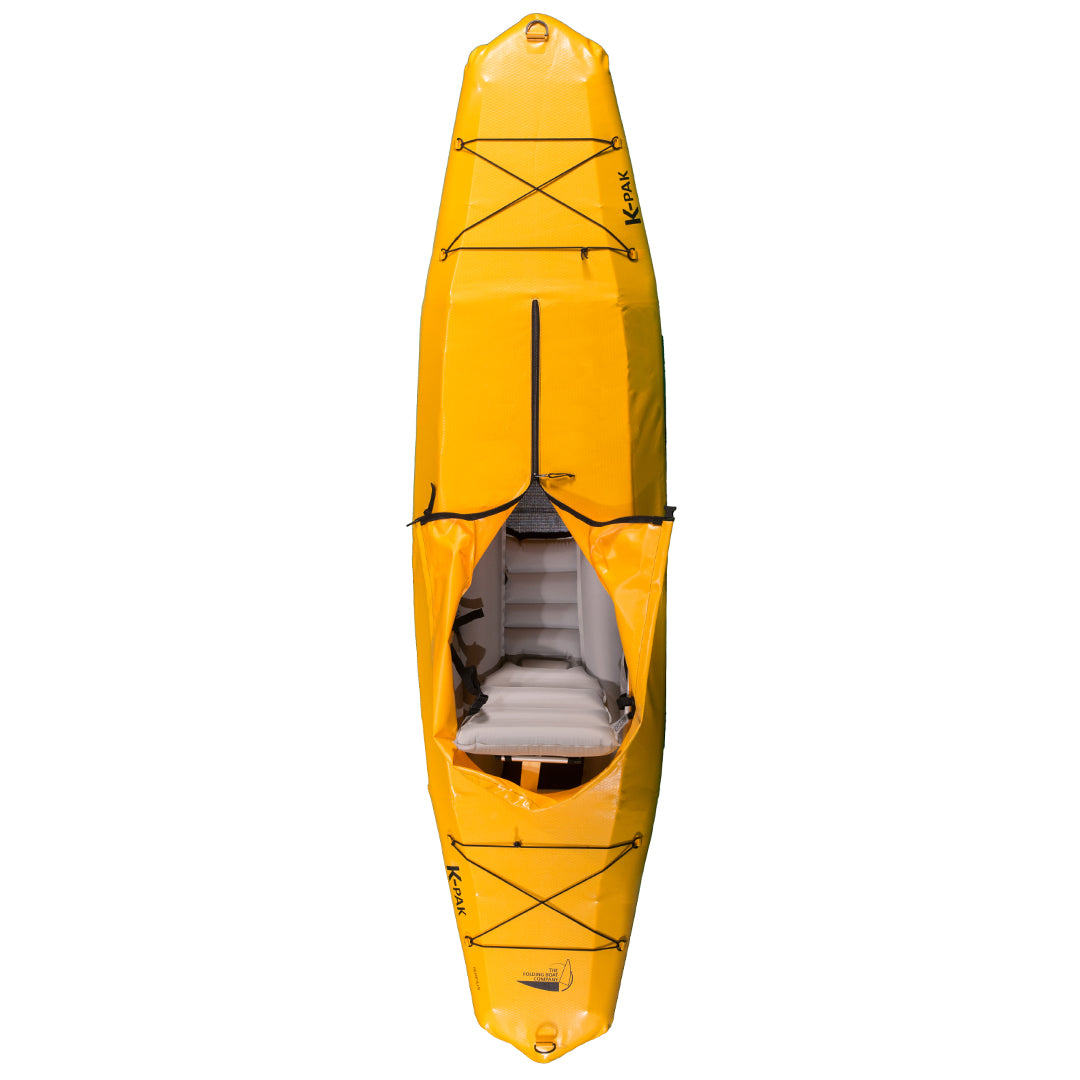 A relevant stock photo of folding kayak in a typical setting.