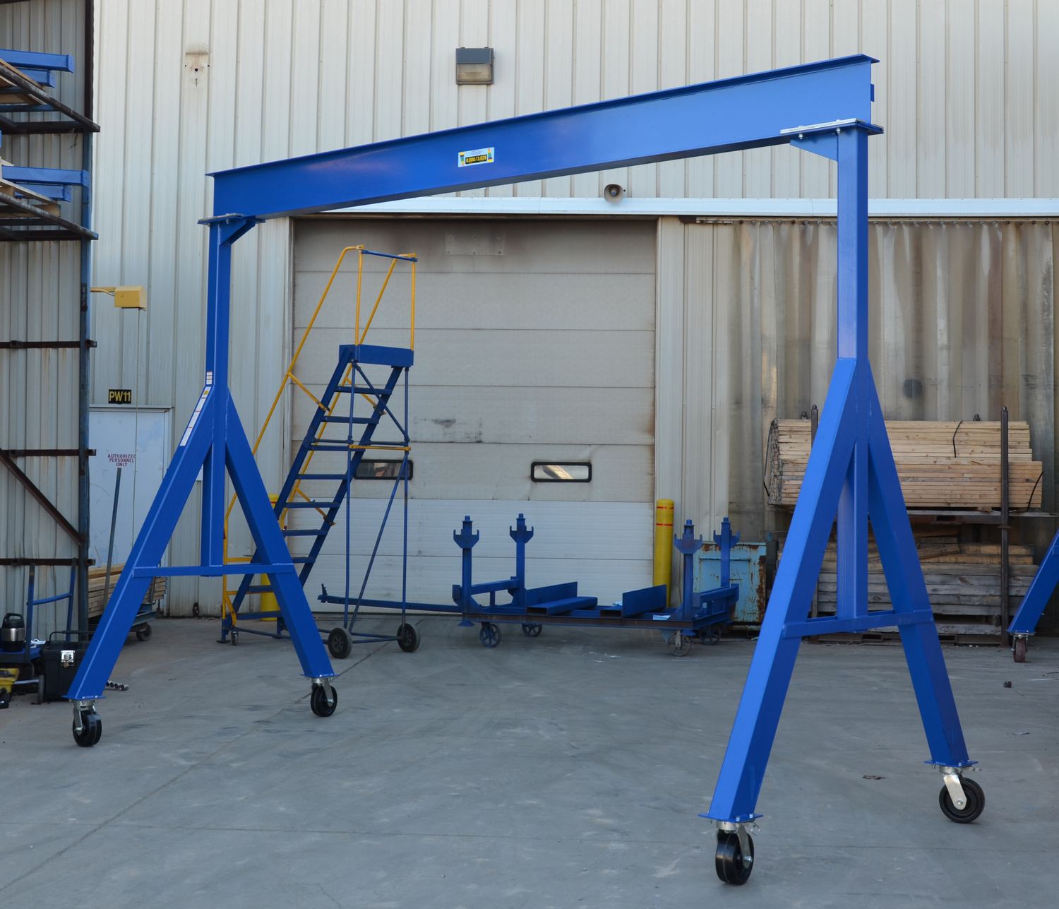A relevant stock photo of gantry crane in a typical setting.