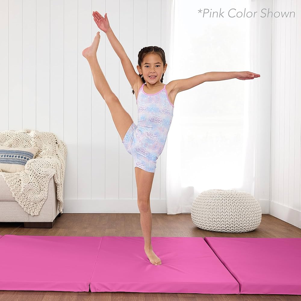 A relevant stock photo of gymnastics mat in a typical setting.