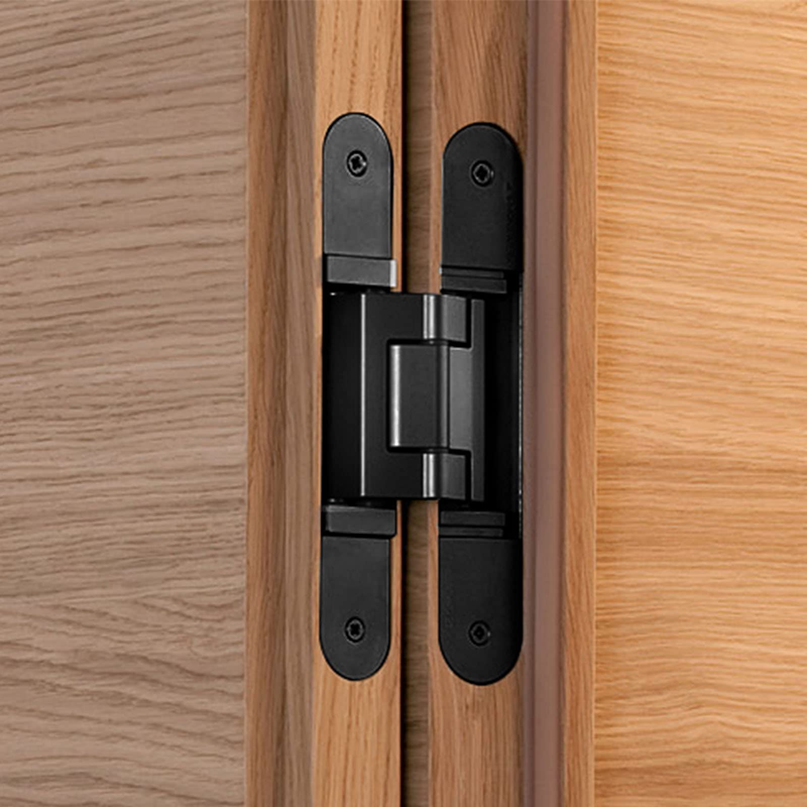 A relevant stock photo of hidden hinges for hidden doors in a typical setting.