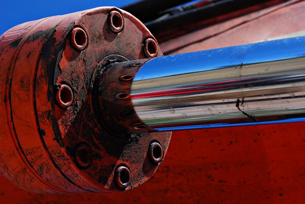 A relevant stock photo of hydraulic cylinder piston in a typical setting.