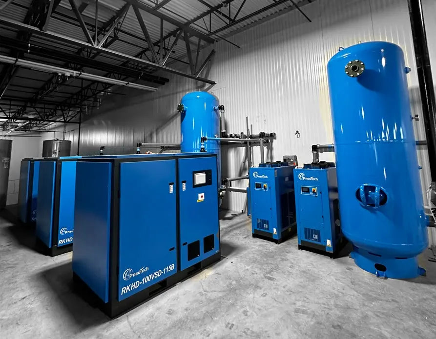 Illustrative example of industrial air compressor from Google Search