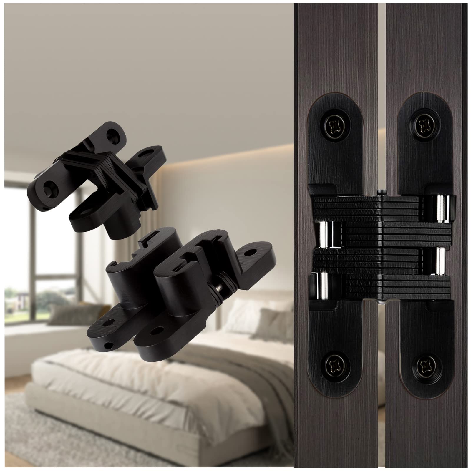 A relevant stock photo of invisible cabinet hinges in a typical setting.
