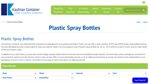 Kaufman Container - Customizable Plastic Spray Bottles