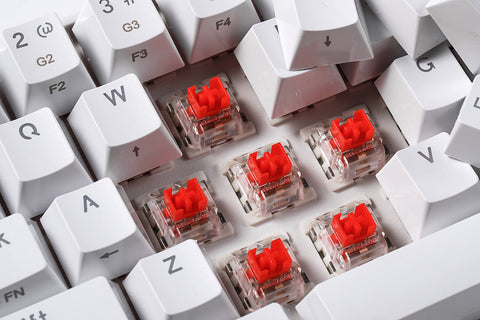 A relevant stock photo of keyboard switches types in a typical setting.