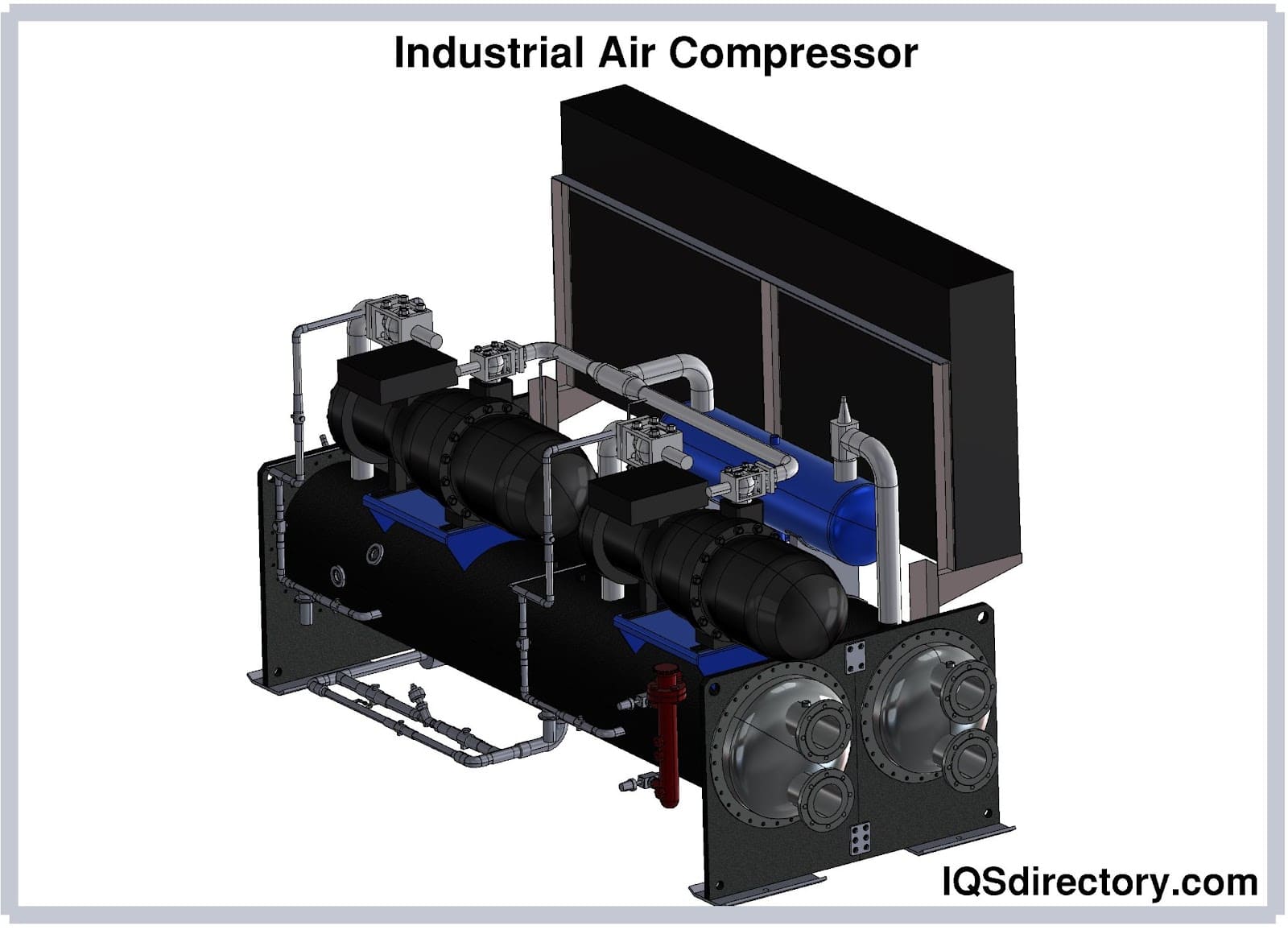 Illustrative example of large industrial air compressor from Google Search