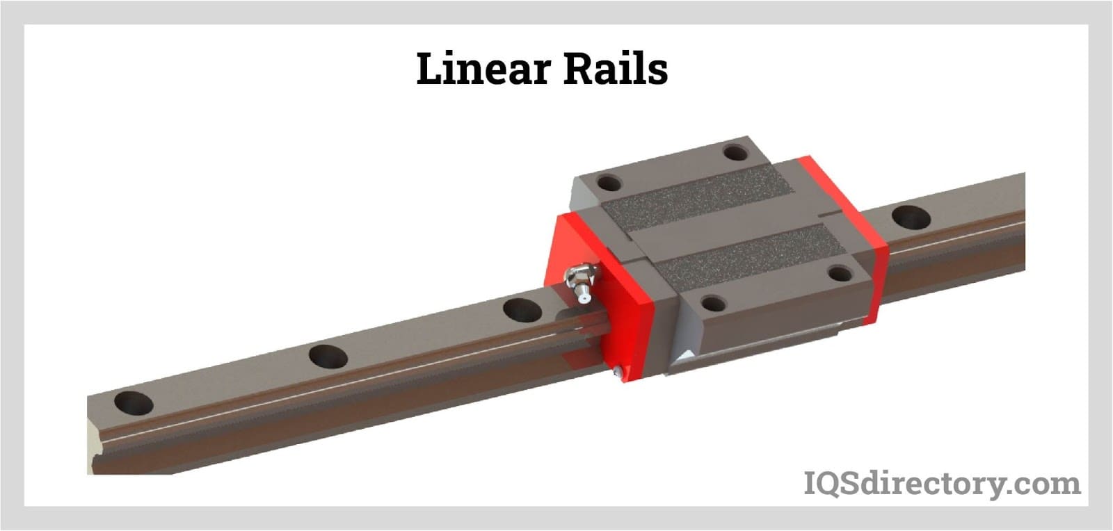 A relevant stock photo of linear rails in a typical setting.