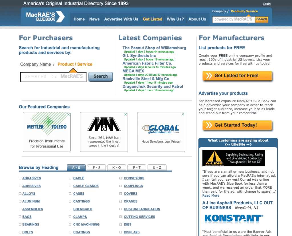 A relevant stock photo of manufacturing directory in a typical setting.