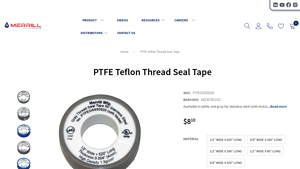 Merrill Manufacturing - PTFE Teflon Thread Seal Tape