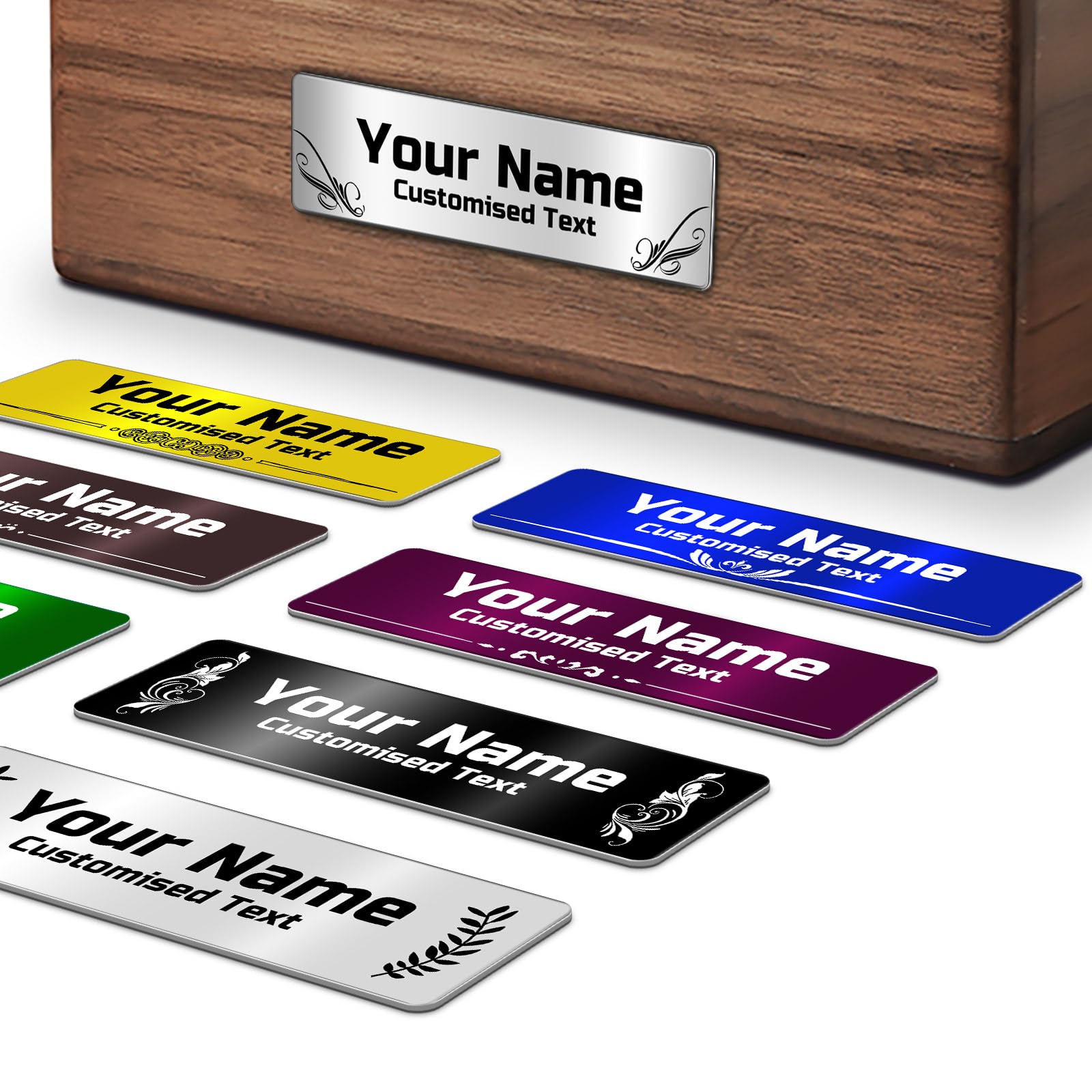 A relevant stock photo of name that plate in a typical setting.