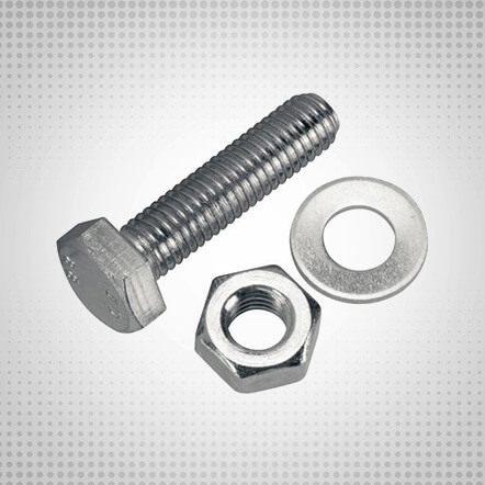 A relevant stock photo of nut bolt washer in a typical setting.
