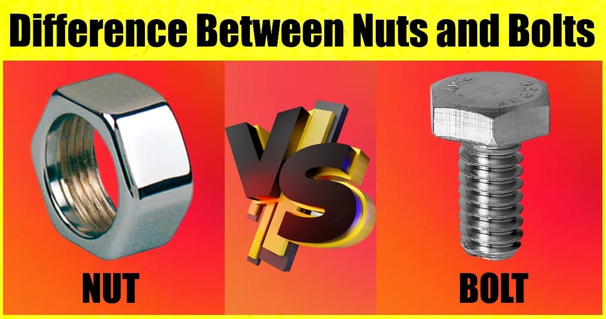 A relevant stock photo of nut vs bolt in a typical setting.