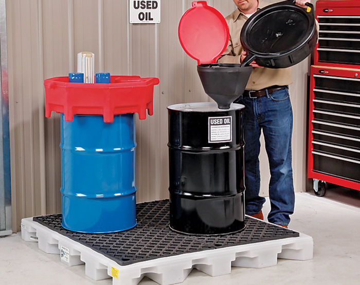 A relevant stock photo of oil drum in a typical setting.